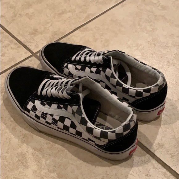 gingham slip ons